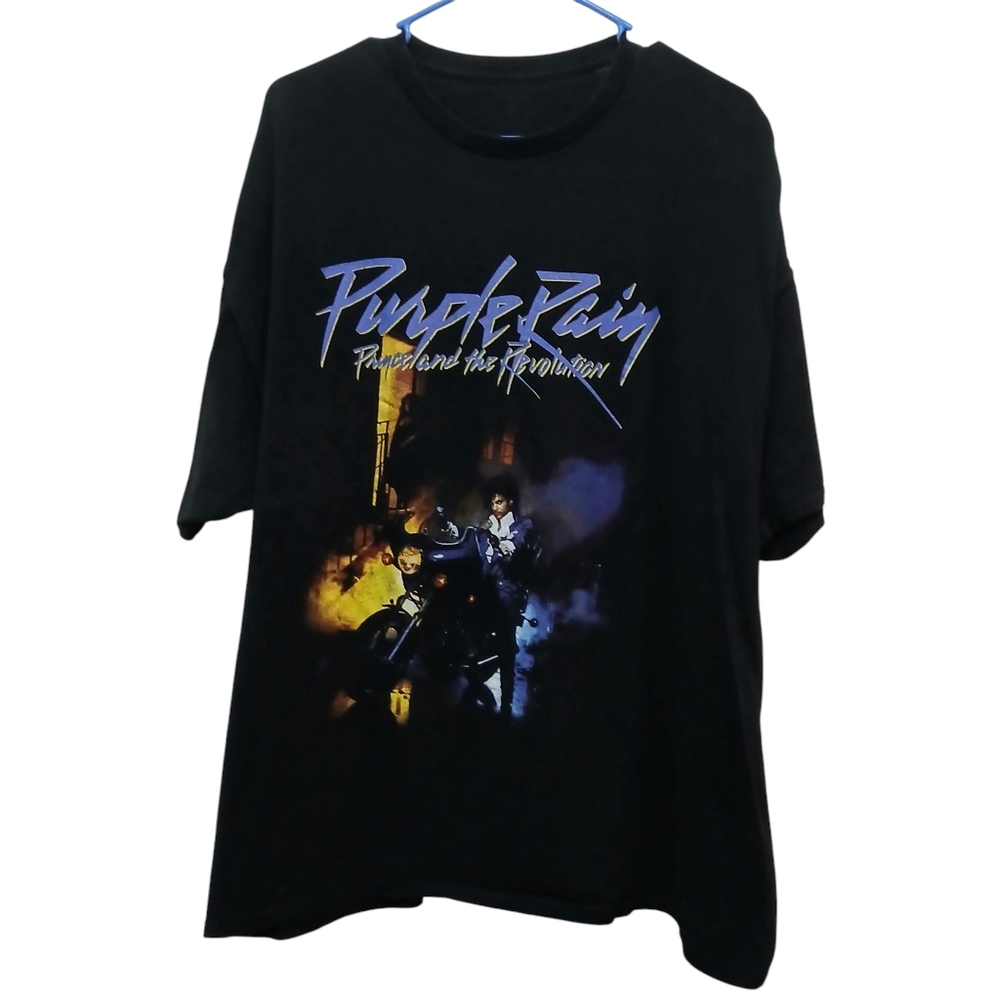 Black 2XL Purple Rain T-Shirt -- The Prince Estate
